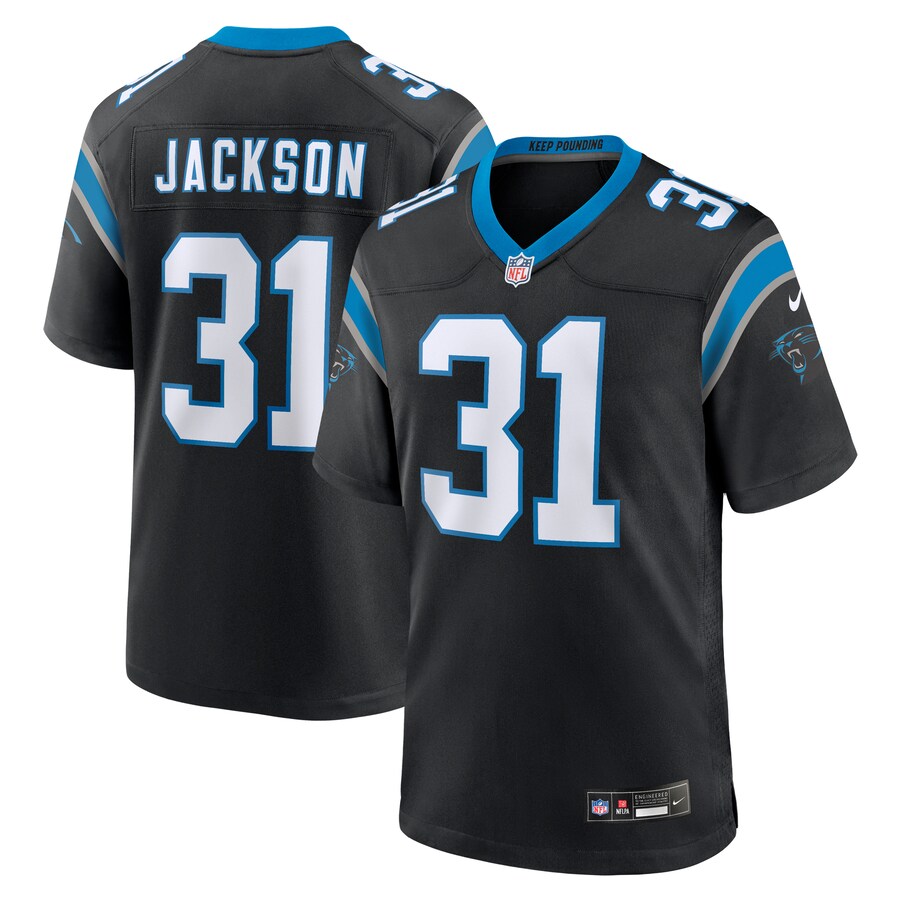 Men's Carolina Panthers Lamar Jackson Nike  Black  Game Jersey - Puhuasuan