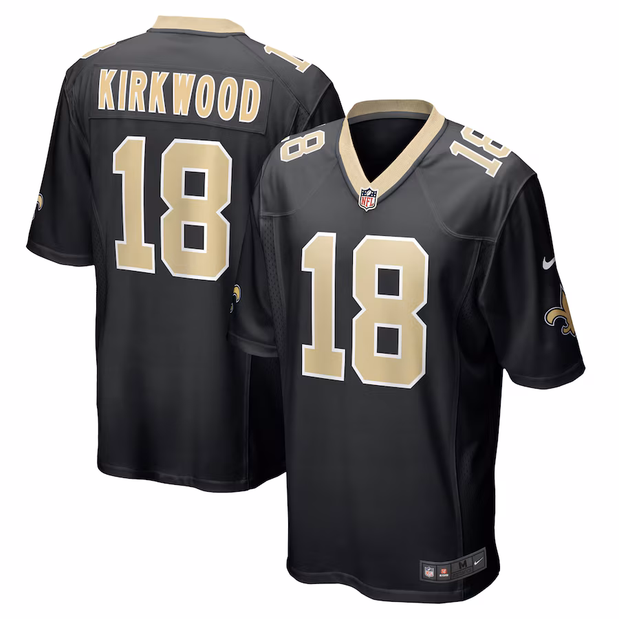 Men's New Orleans Saints Keith Kirkwood Nike  Black Team Game Jersey - Puhuasuan
