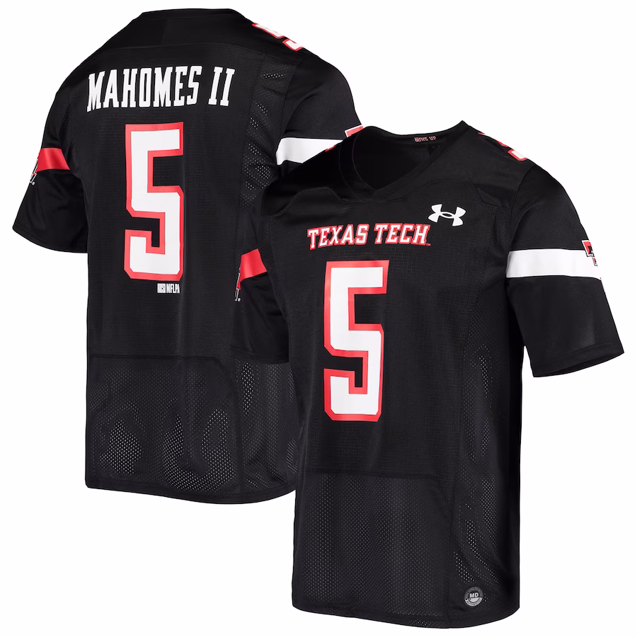 Patrick Mahomes Texas Tech Red Raiders Under Armour Team Replica Alumni Jersey - Black - Puhuasuan