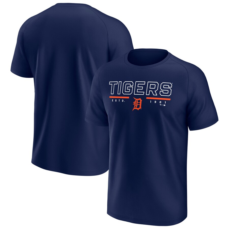 Men's Detroit Tigers Fanatics Navy Raglan T-Shirt - Puhuasuan
