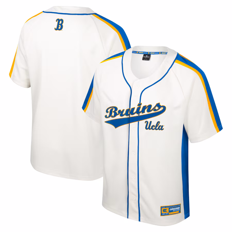 Men's Colosseum Cream UCLA Bruins Ruth Button-Up Baseball Jersey - Puhuasuan