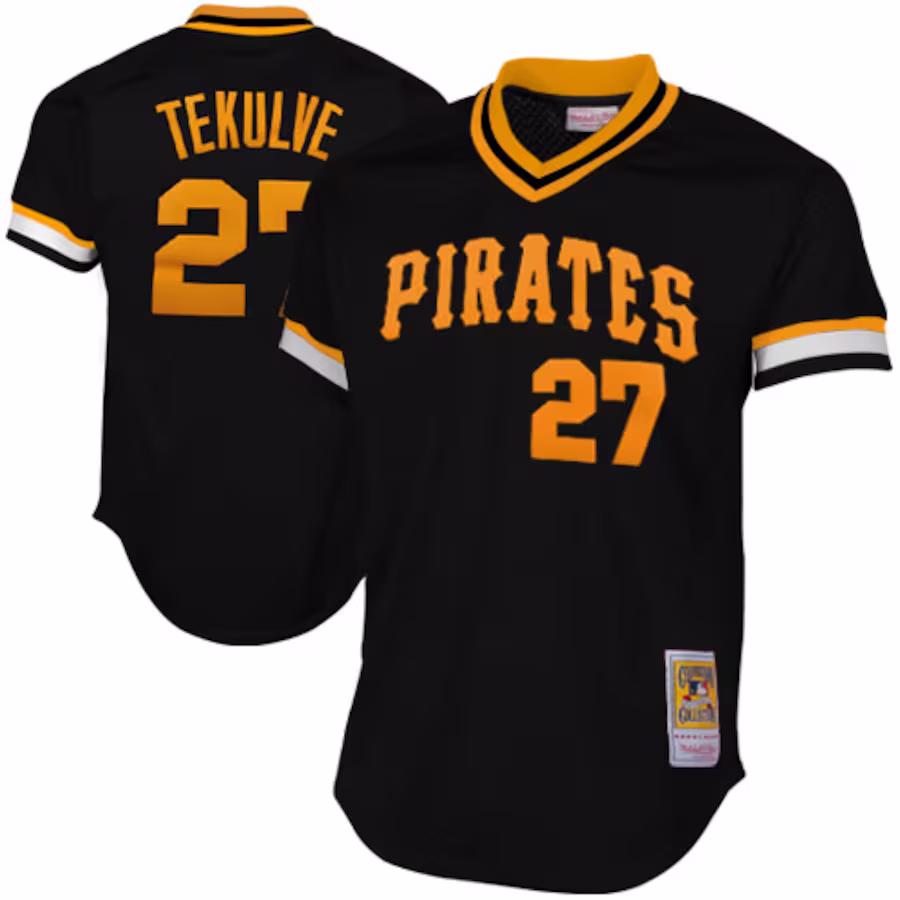 Mitchell & Ness Pittsburgh Pirates Kent Tekulve 1982 Cooperstown Collection Authentic Practice Jersey - Black - Puhuasuan