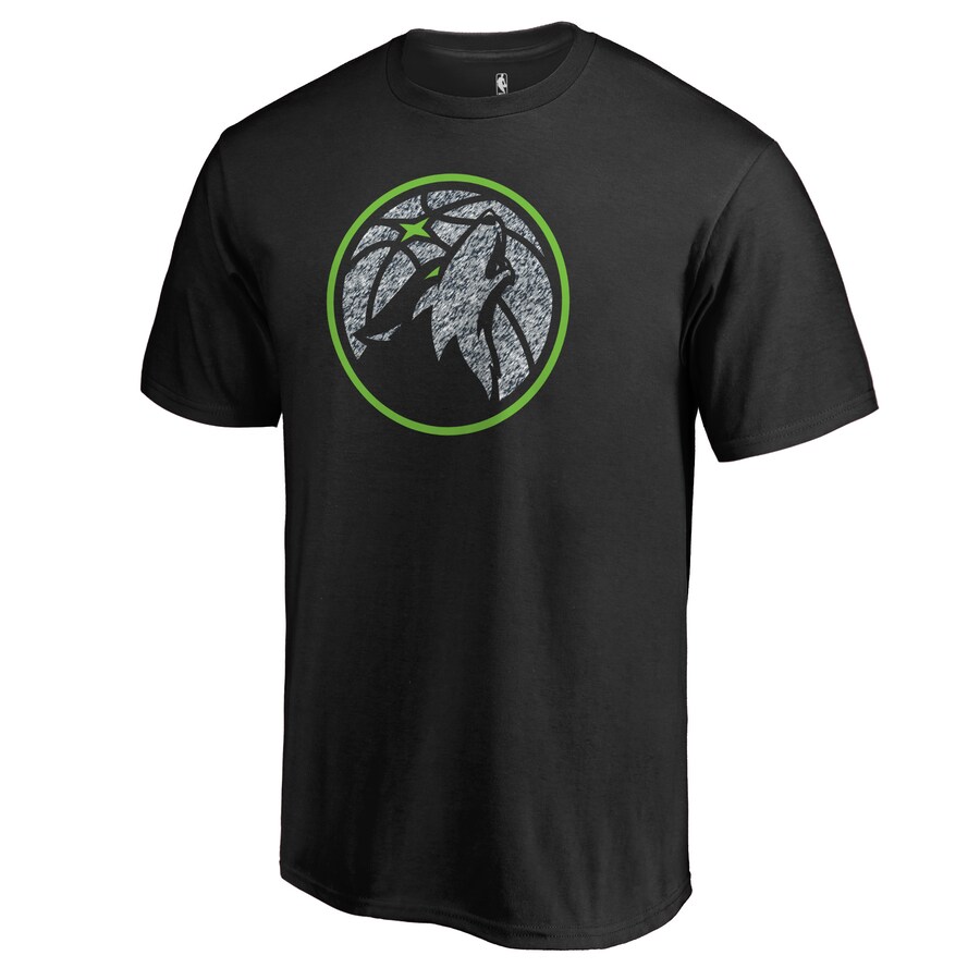 Men's Minnesota Timberwolves Black Static Logo T-Shirt - Puhuasuan