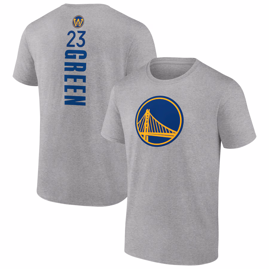 Men's Golden State Warriors Draymond Green Heathered Gray Playmaker Name & Number T-Shirt - Puhuasuan