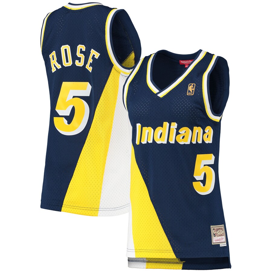 Women's Indiana Pacers Jalen Rose Mitchell & Ness Navy 1996/97 Hardwood Classics Swingman Jersey - Puhuasuan