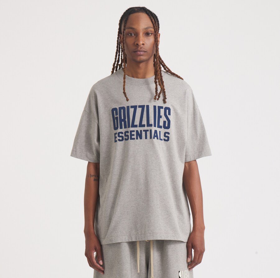 Unisex Memphis Grizzlies Fear of God Gray NBA x ESSENTIALS T-Shirt - Puhuasuan