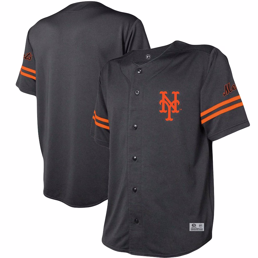 Men's New York Mets Stitches Black Team Fashion Jersey - Puhuasuan