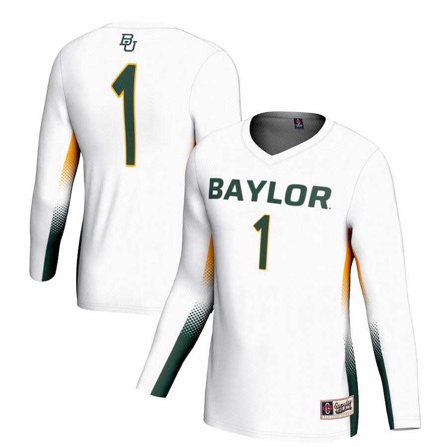 Unisex GameDay Greats #1 White Baylor Bears Lightweight Volleyball Jersey - Puhuasuan