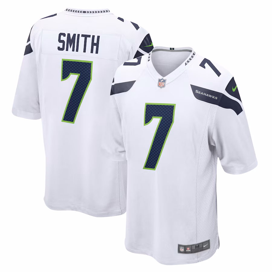Men's Seattle Seahawks Geno Smith Nike White Game Player Jersey - Puhuasuan