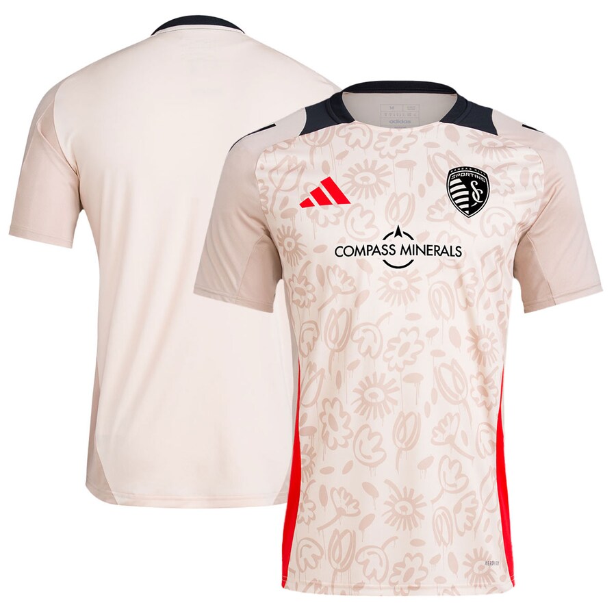 Men's Sporting Kansas City adidas Brown 2024 One Planet Pre-Match Top - Puhuasuan