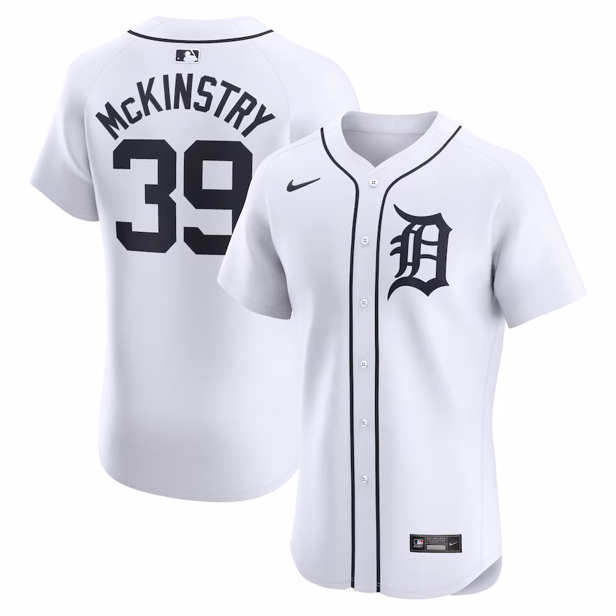 Men's Detroit Tigers Zach McKinstry Nike White Home Elite Player Jersey - Puhuasuan