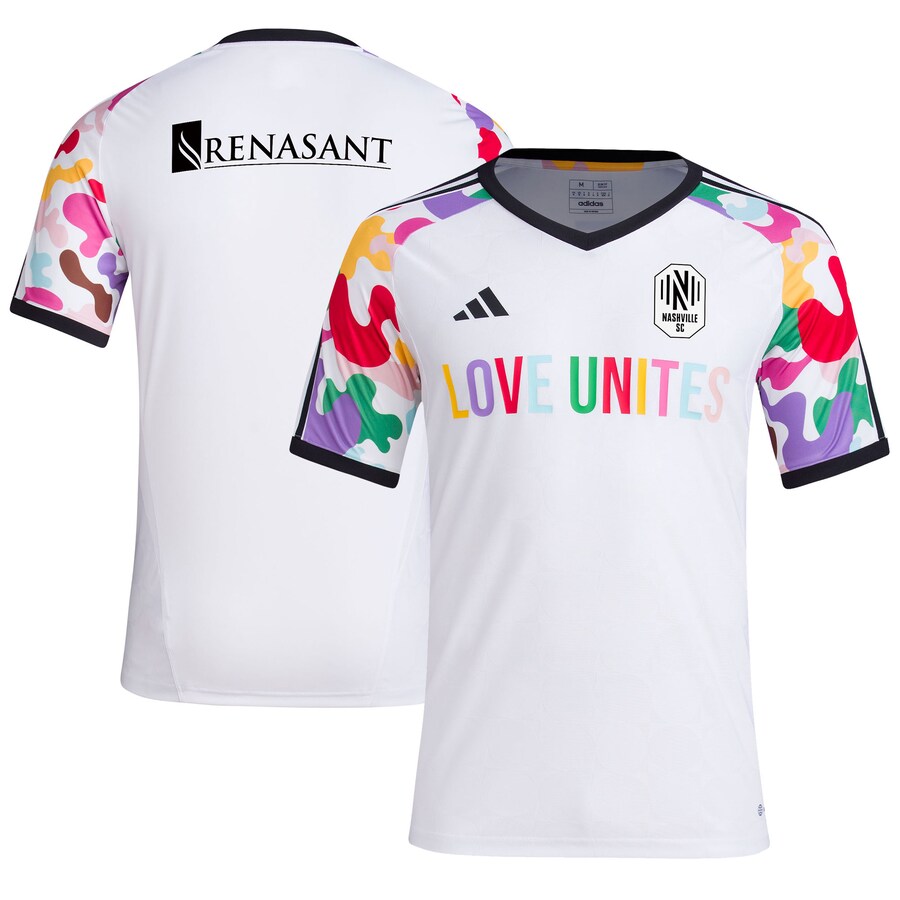 Men's Nashville SC  adidas White 2023 Pride Pre-Match Top - Puhuasuan