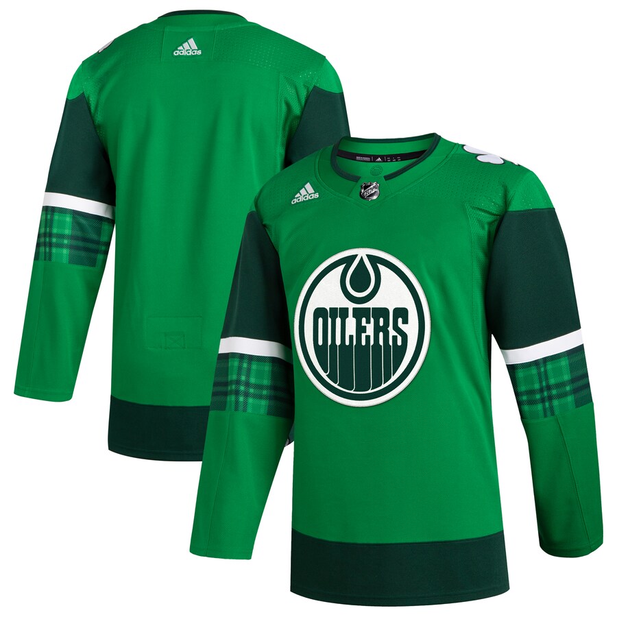 Men's Edmonton Oilers  adidas Kelly Green 2023 St. Patrick's Day Primegreen Authentic Jersey - Puhuasuan