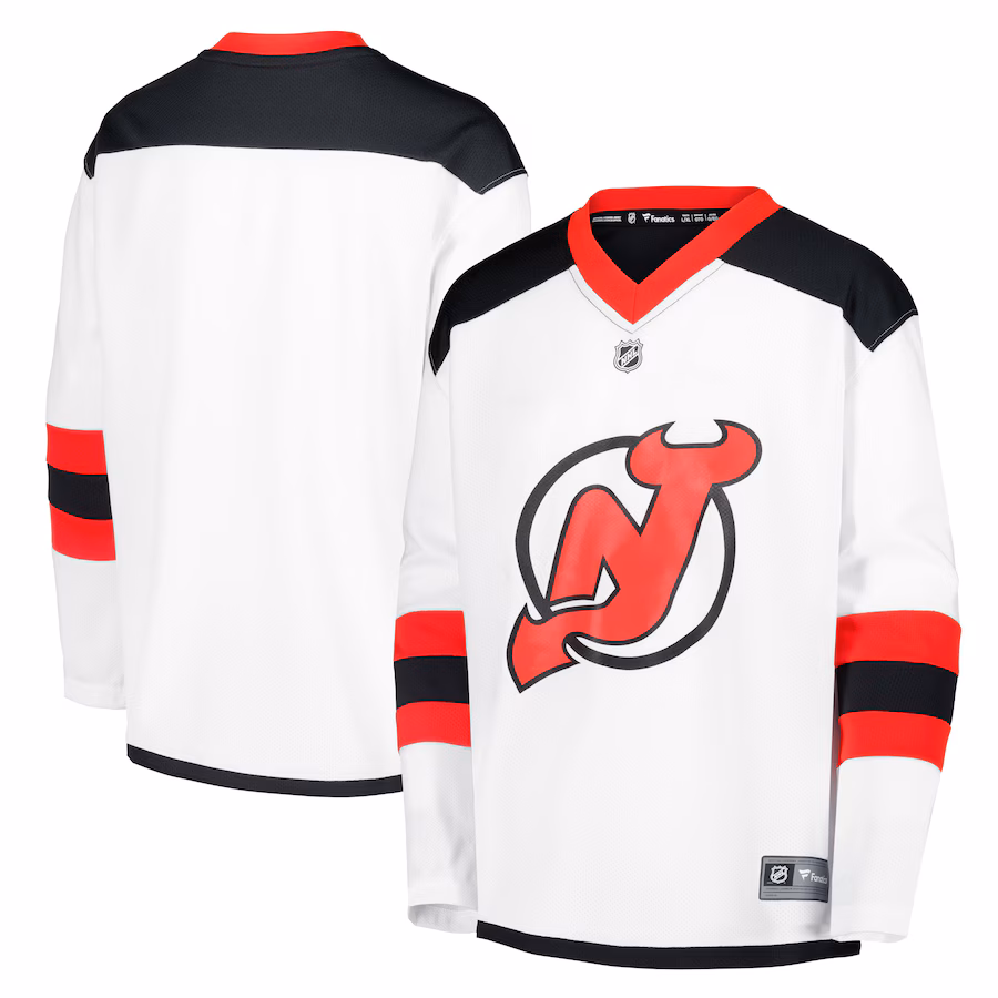 Youth New Jersey Devils Fanatics White Away Replica Blank Jersey - Puhuasuan