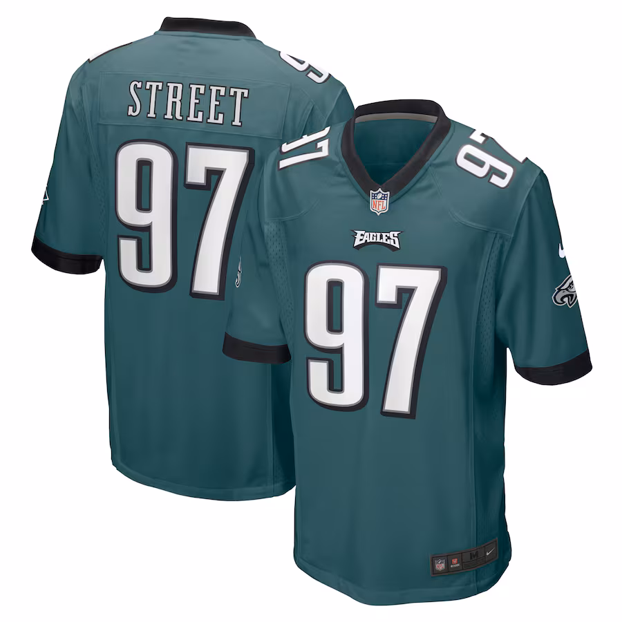 Men's Philadelphia Eagles Kentavius Street Nike Midnight Green Game Player Jersey - Puhuasuan