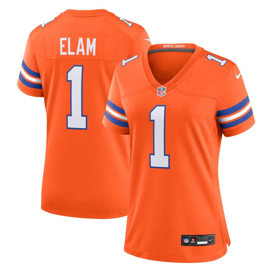 Women's Denver Broncos Jason Elam Nike Orange Mile High Collection 1977 Throwback Retired Player Game Jersey - Puhuasuan