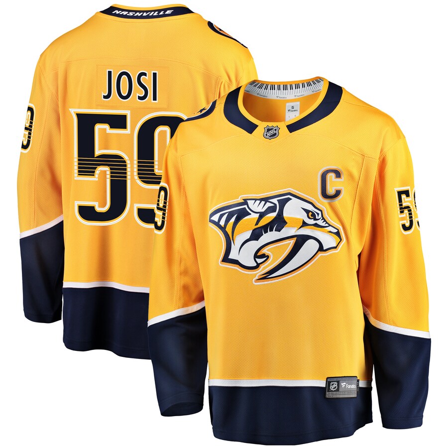 Men's Nashville Predators Roman Josi Fanatics Branded Gold Breakaway Player Jersey - Puhuasuan