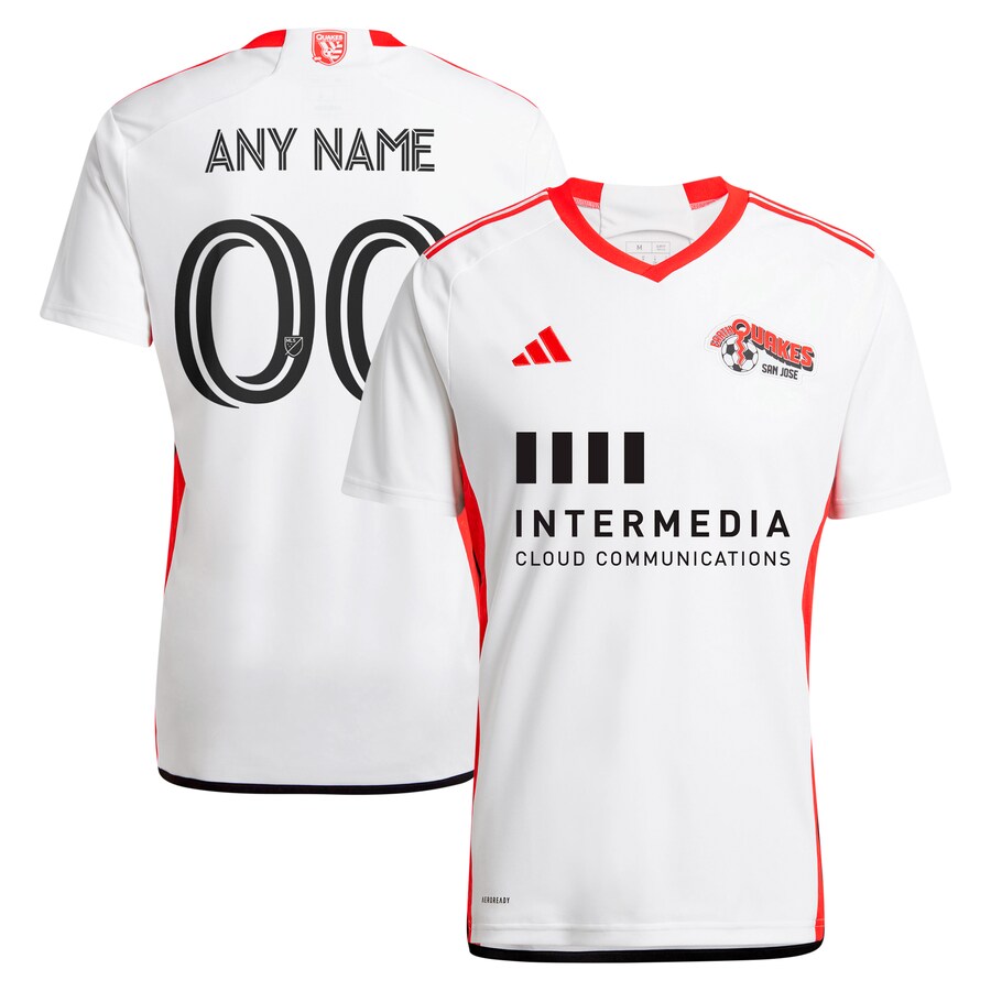 Men's San Jose Earthquakes  adidas White 2024 The 50 Kit Replica Custom Jersey - Puhuasuan