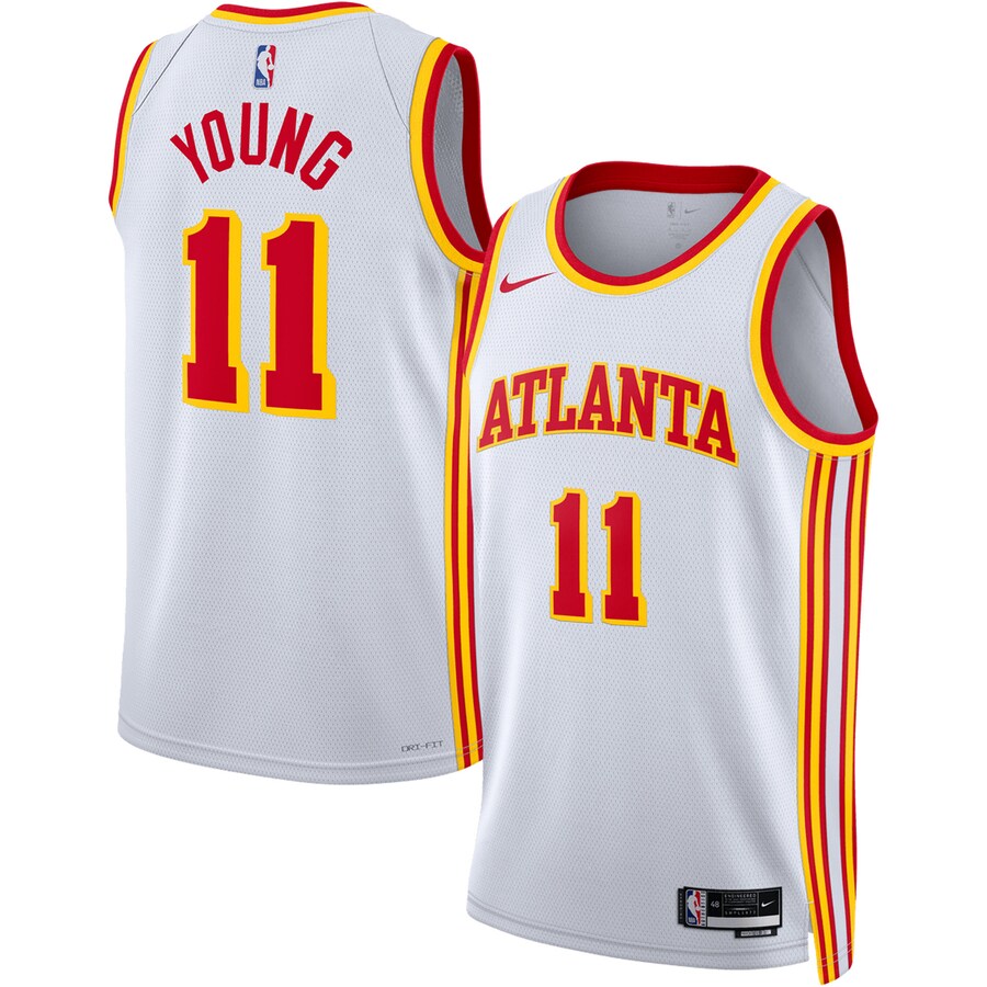 Unisex Atlanta Hawks Trae Young Nike White Swingman Jersey - Association Edition - Puhuasuan