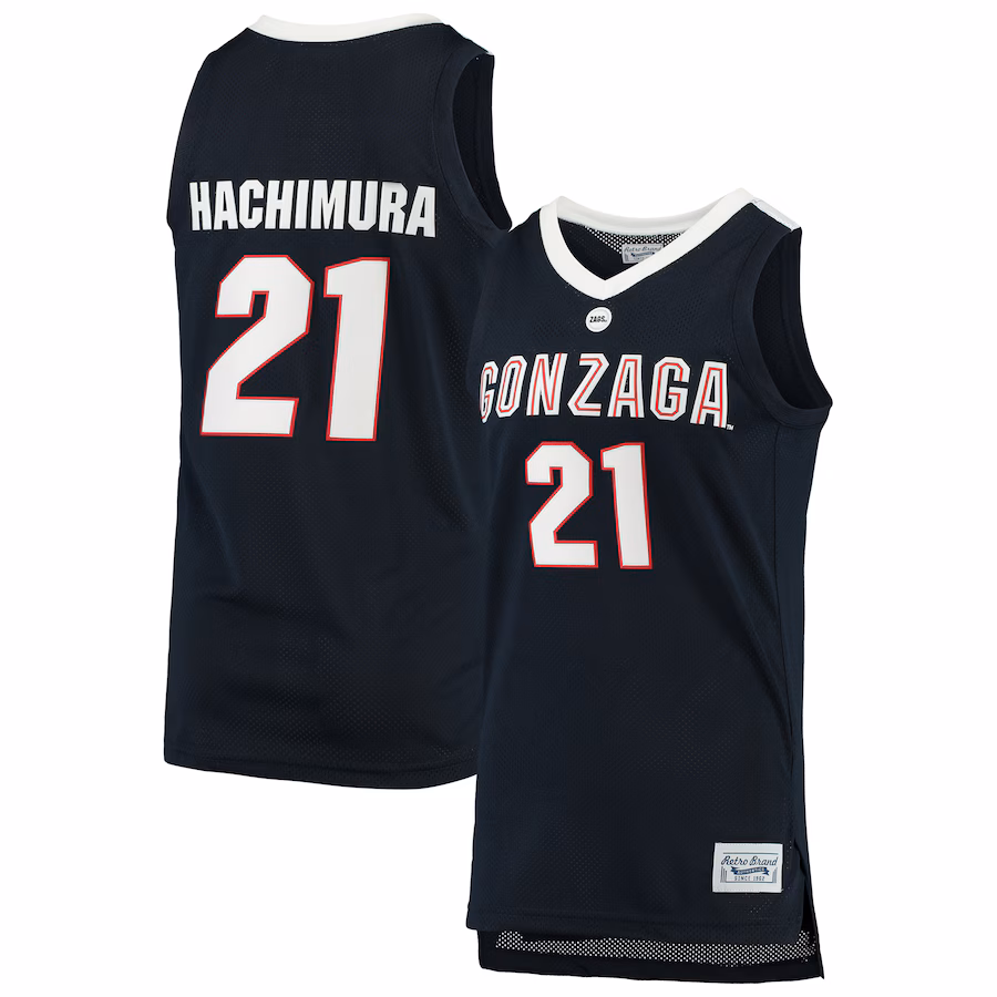 Men's Original Retro Brand Rui Hachimura Navy Gonzaga Bulldogs Alumni Basketball Jersey - Puhuasuan