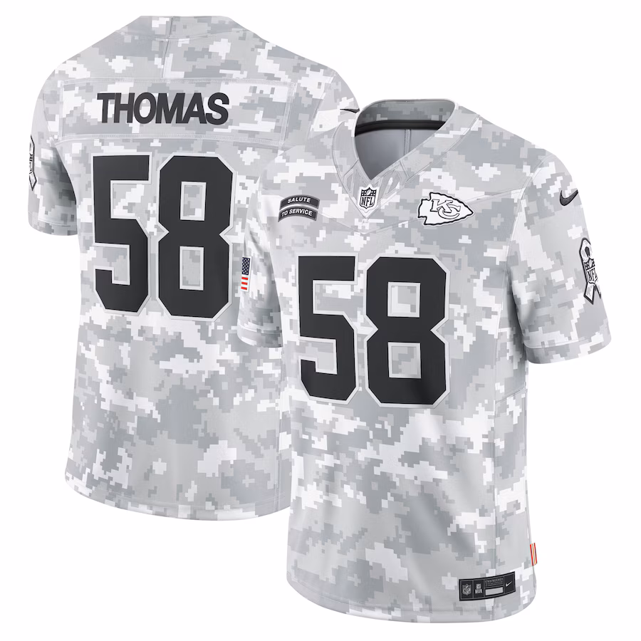 Men's Kansas City Chiefs Derrick Thomas Nike Arctic Camo 2024 Salute to Service Retired Player Limited Jersey - Puhuasuan