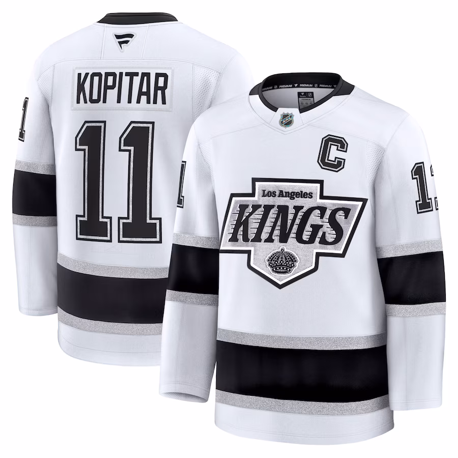 Men's Los Angeles Kings Anze Kopitar Fanatics White Away Premium Jersey - Puhuasuan