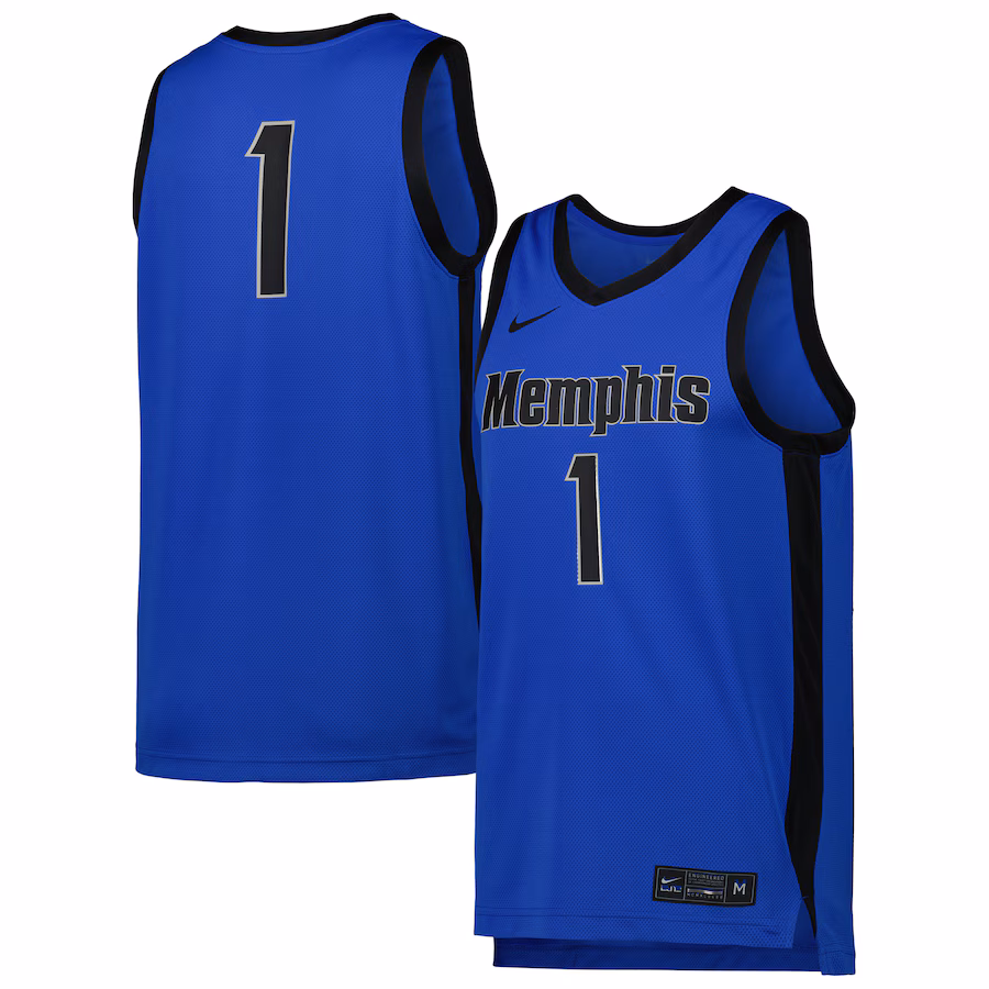 Men's Nike #1 Blue Memphis Tigers Replica Basketball Jersey - Puhuasuan