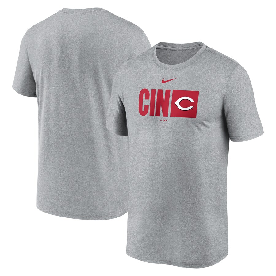 Men's Cincinnati Reds Nike Heather Gray Tricode Legend T-Shirt - Puhuasuan