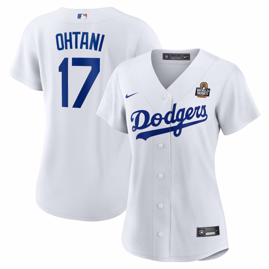 Women's Los Angeles Dodgers Shohei Ohtani Nike White 2024 World Series Home Home Replica Jersey - Puhuasuan