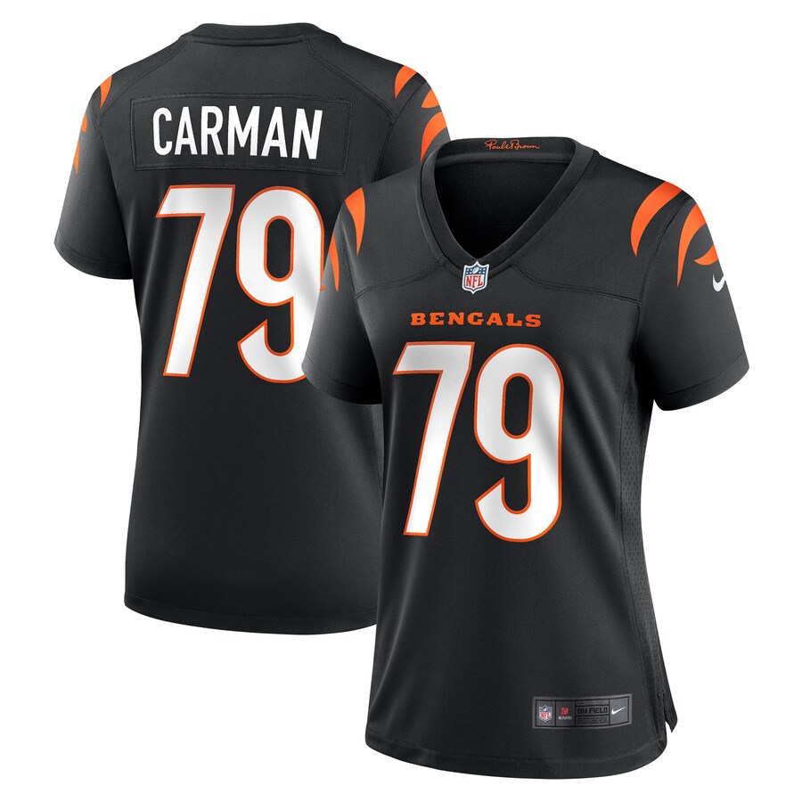 Women's Cincinnati Bengals Jackson Carman Nike Black Game Jersey - Puhuasuan