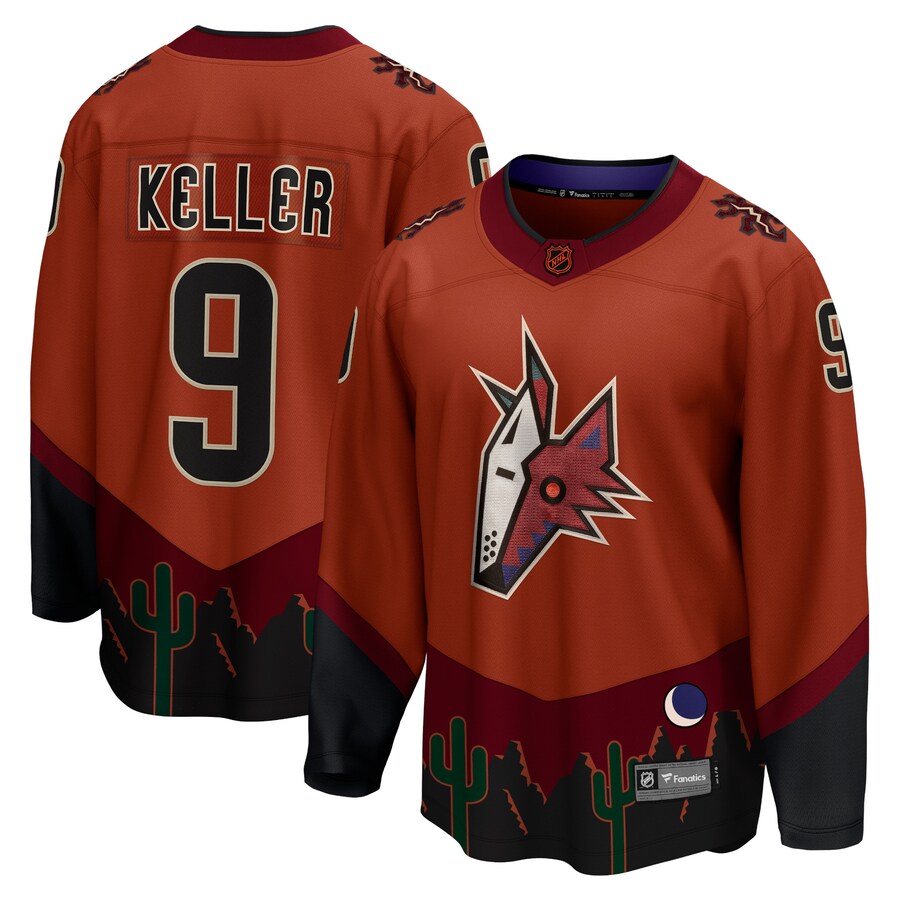 Men's Arizona Coyotes Clayton Keller Fanatics Branded Burnt Orange Special Edition 2.0 Breakaway Player Jersey - Puhuasuan
