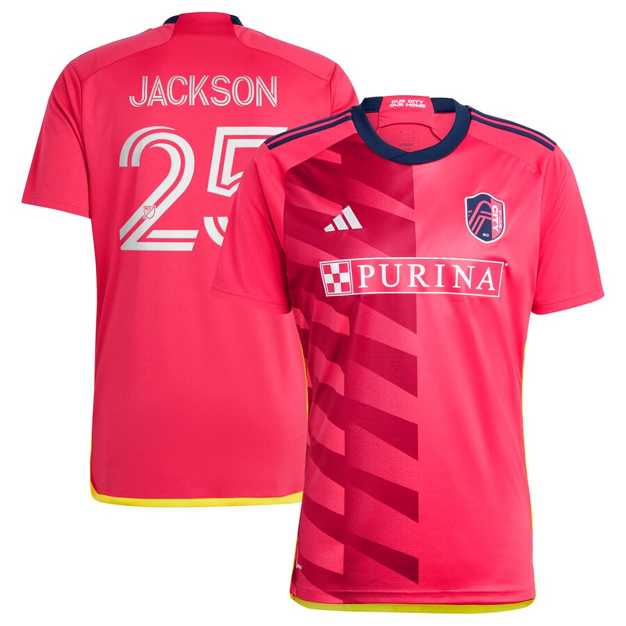 Men's St. Louis City SC Aziel Jackson adidas Red 2024 The Spirit Kit Replica Player Jersey - Puhuasuan