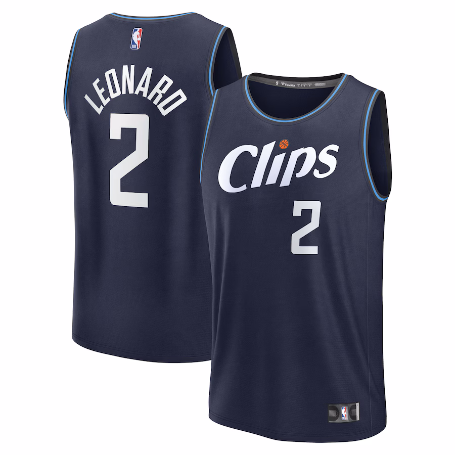 Men's LA Clippers Kawhi Leonard Fanatics Navy Fast Break Jersey - City Edition - Puhuasuan
