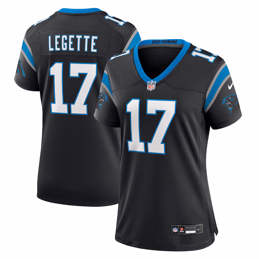 Women's Carolina Panthers Xavier Legette Nike  Black Game Jersey - Puhuasuan