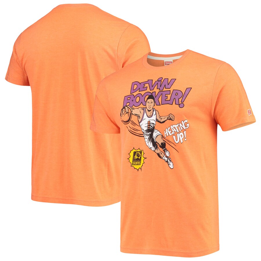 Men's Phoenix Suns Devin Booker Homage Orange Comic Book Player Tri-Blend T-Shirt - Puhuasuan