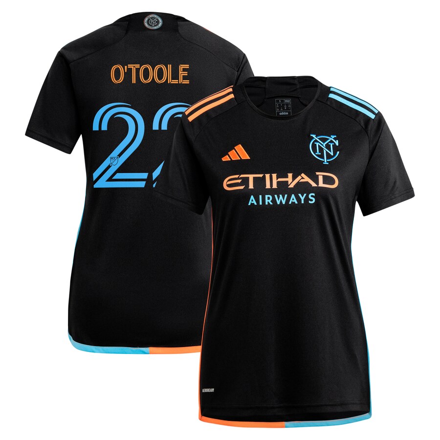 Women's New York City FC Kevin O'Toole adidas Black 2024 24/7 Kit Replica Player Jersey - Puhuasuan