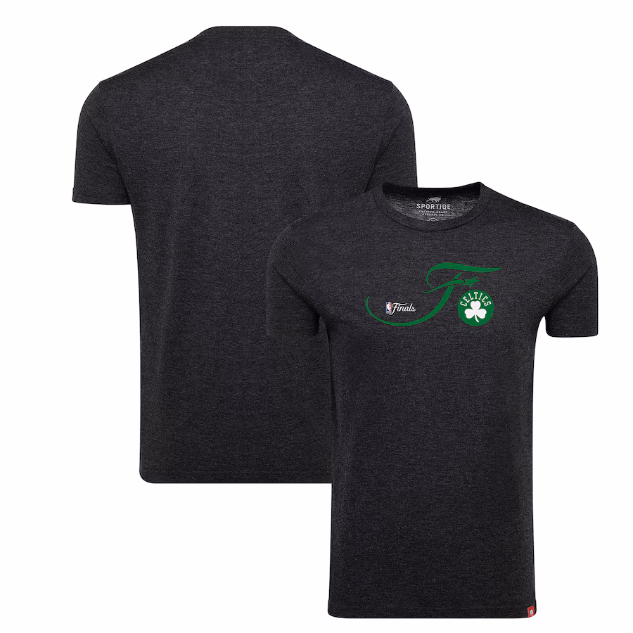 Unisex Boston Celtics Sportiqe Heather Black 2024 NBA Finals Super Soft Comfy Tri-Blend T-Shirt - Puhuasuan