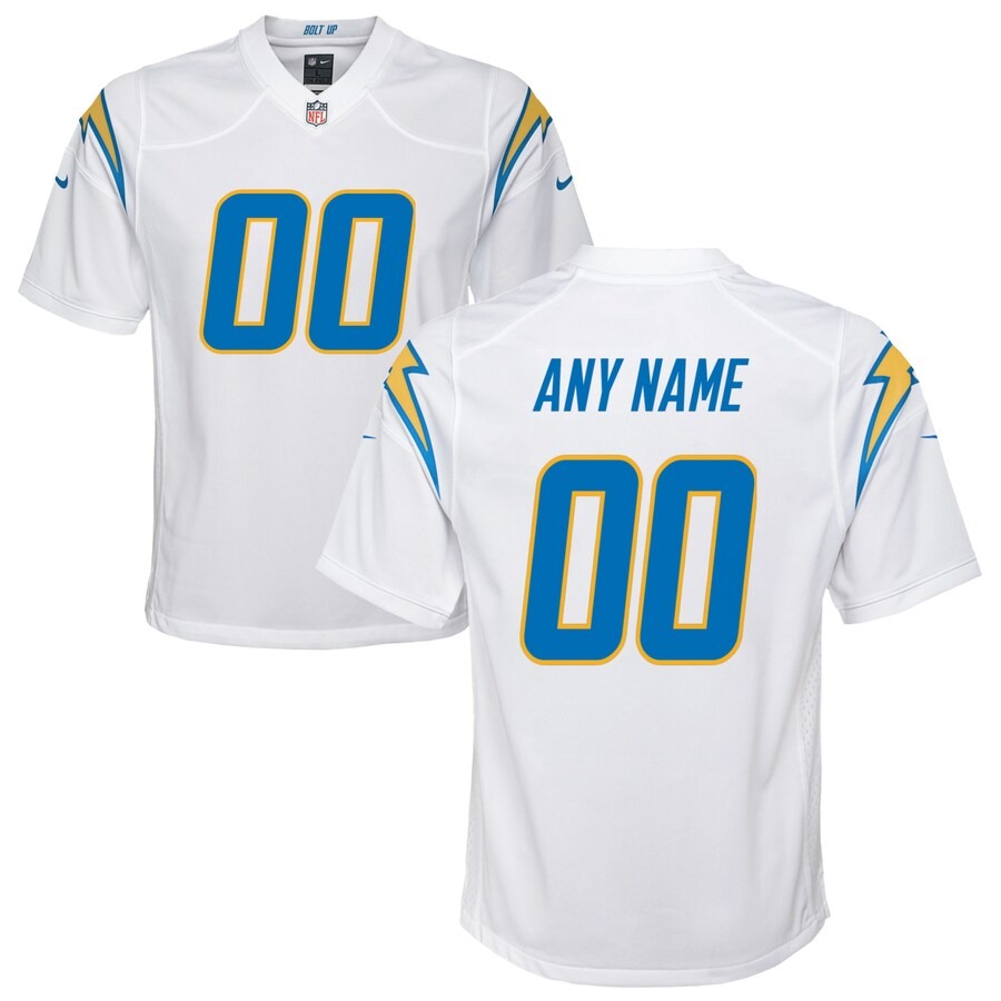 Youth Los Angeles Chargers Nike White Custom Game Jersey - Puhuasuan