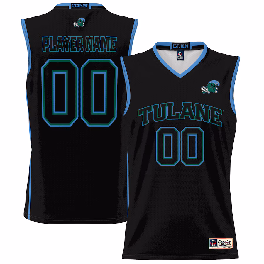 Tulane Green Wave GameDay Greats Unisex NIL Pick-A-Player Lightweight Basketball Jersey - Black - Puhuasuan