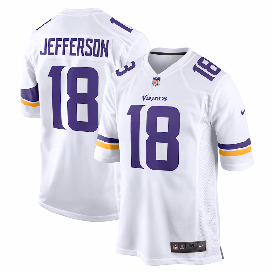 Men's Minnesota Vikings Justin Jefferson Nike White Game Player Jersey - Puhuasuan