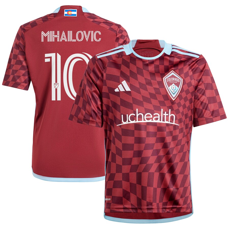 Youth Colorado Rapids Djordje Mihailovic adidas Burgundy 2024 One Flag Kit Replica Player Jersey - Puhuasuan