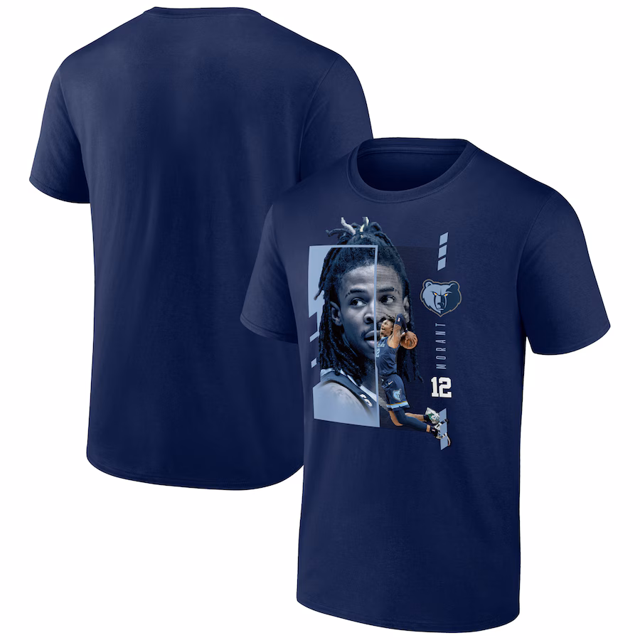 Men's Memphis Grizzlies Ja Morant Navy Jump Pass T-Shirt - Puhuasuan
