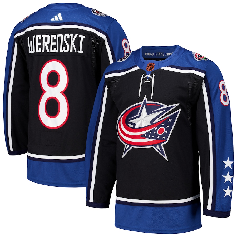 Men's Columbus Blue Jackets Zach Werenski adidas Black Reverse Retro 2.0 Authentic Player Jersey - Puhuasuan