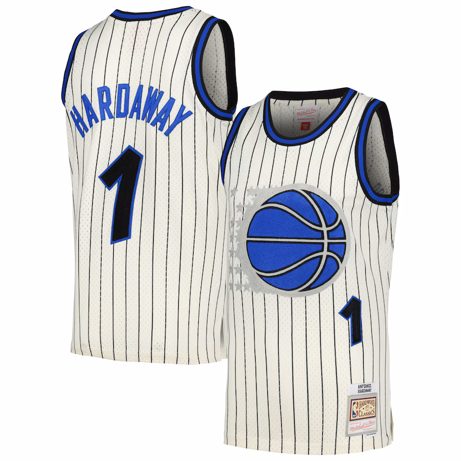 Men's Orlando Magic Penny Hardaway Mitchell & Ness Cream Chainstitch Swingman Jersey - Puhuasuan