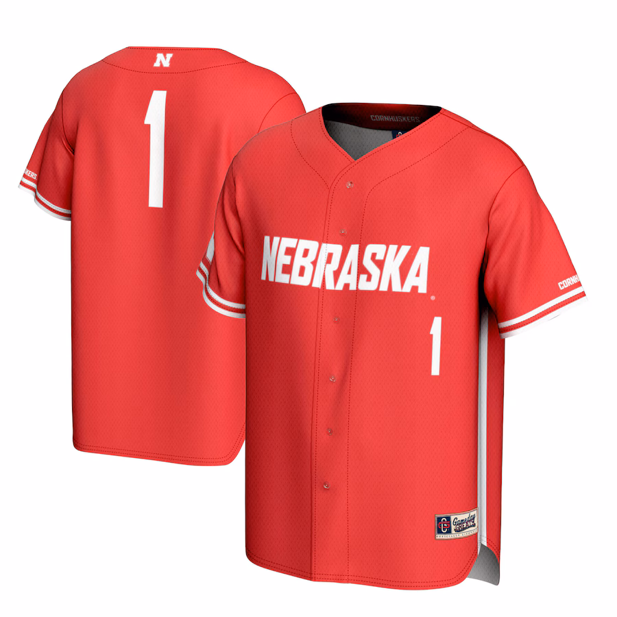Youth GameDay Greats #1 Scarlet Nebraska Huskers Lightweight Baseball Jersey - Puhuasuan