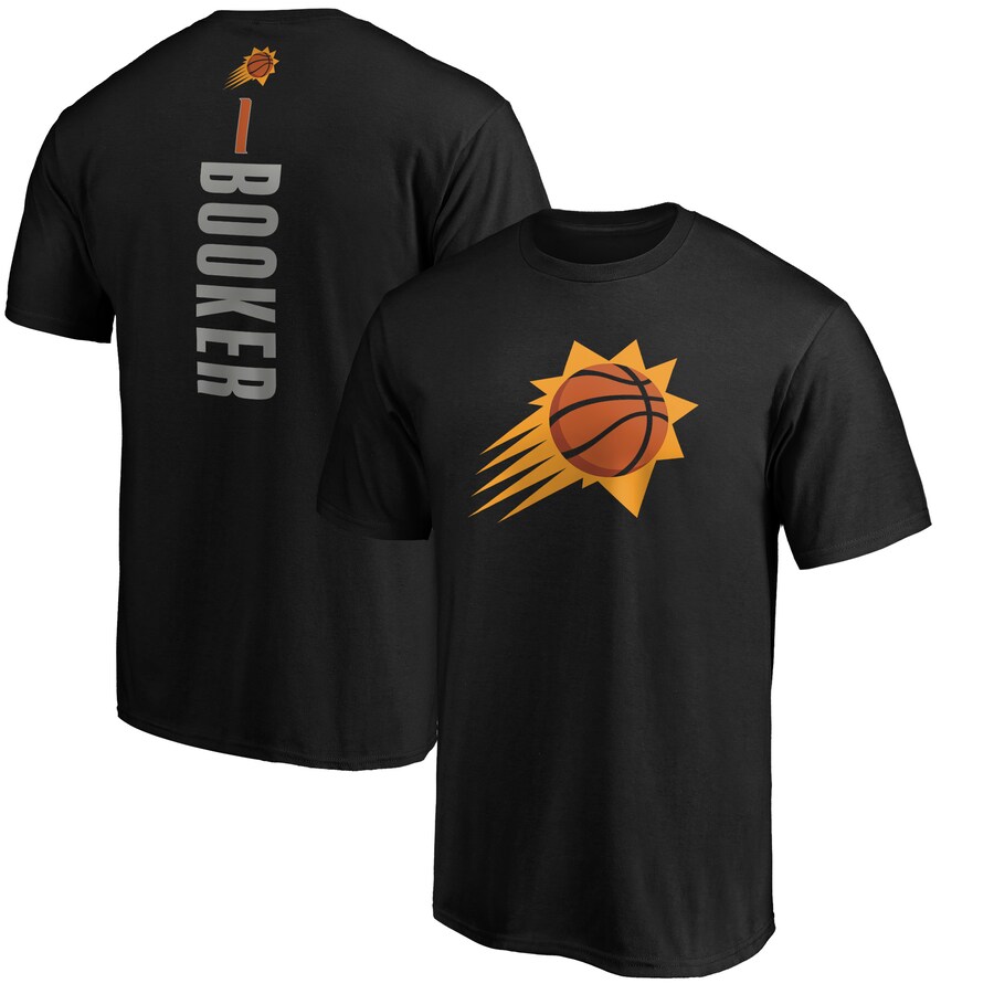 Men's Phoenix Suns Devin Booker Black Playmaker Name & Number T-Shirt - Puhuasuan