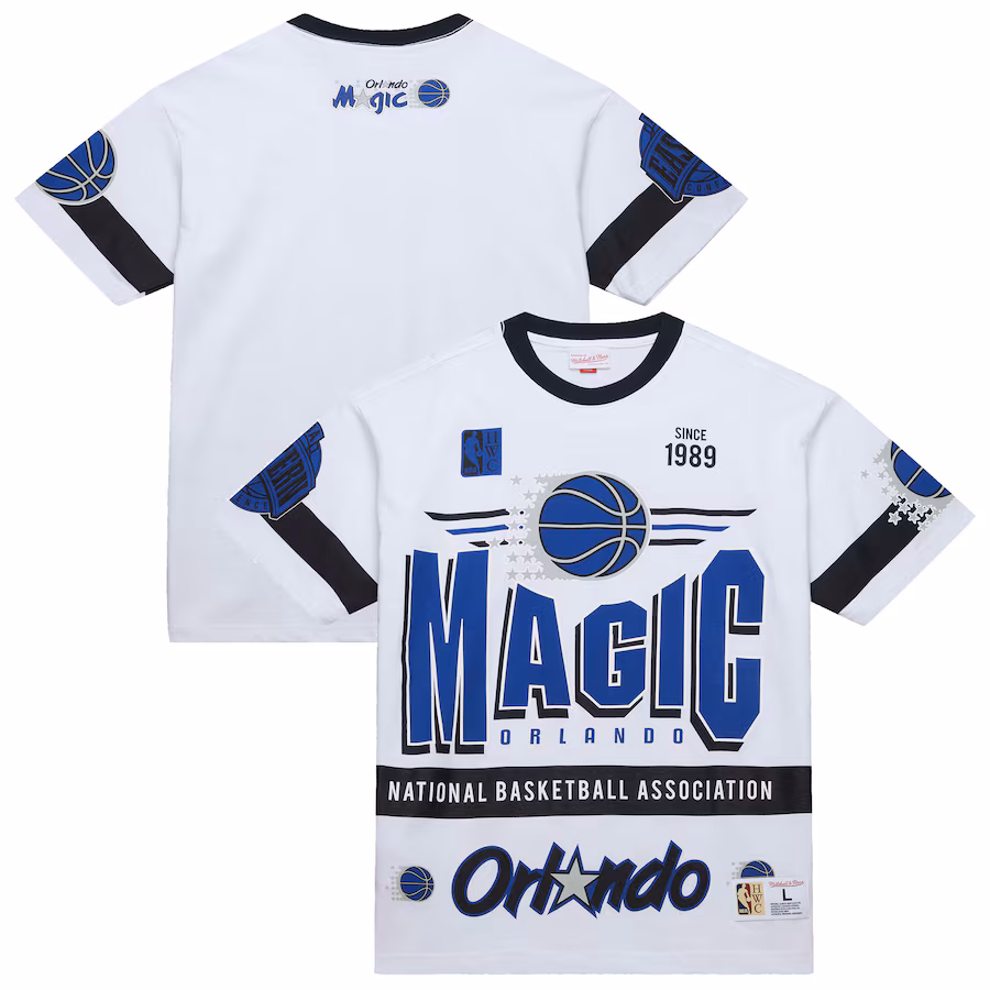 Unisex Orlando Magic  Mitchell & Ness White Hardwood Classics Vintage Team Origins Premium T-Shirt - Puhuasuan