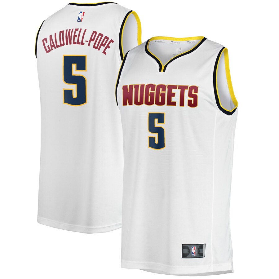 Men's Denver Nuggets Kentavious Caldwell-Pope Fanatics White Fast Break Player Jersey - Association Edition - Puhuasuan