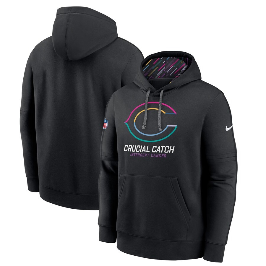Men's Chicago Bears Nike Black 2024 NFL Crucial Catch Big & Tall Club Pullover Hoodie - Puhuasuan