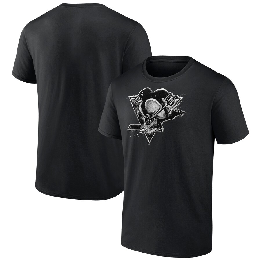 Men's Pittsburgh Penguins Black Iced Out T-Shirt - Puhuasuan